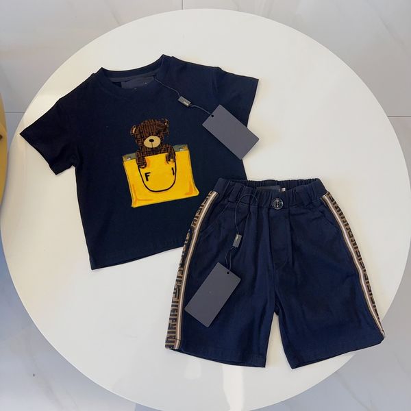 

toddler set kid designer baby clothes girl boy t shirt kids clothing summer shorts sleeve with letters, White