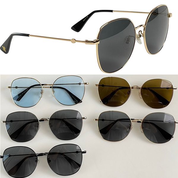 

oval designer women's sunglasses gg0415sk metal frame hardware sunglasses business fashion dating glasses, White;black
