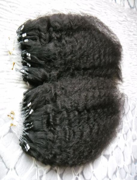 

kinky straight micro loop human hair extensions 200g loop micro ring human hair extensions 1g coarse yaki micro link human hair3193160, Black