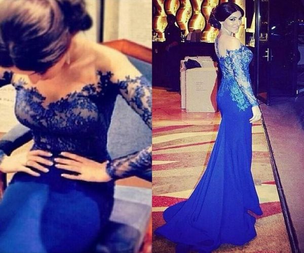 

test mermaid cocktail dress sheer neck appliques back zipper long sleeve evening dresses gown taffeta sweep train prom party dr7111174, Black