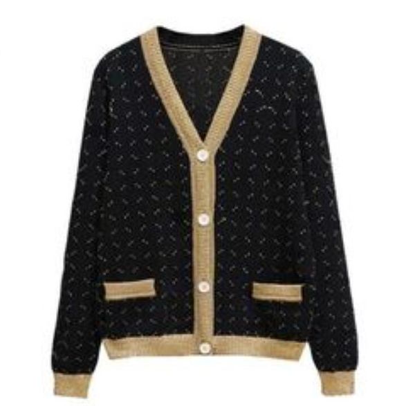 

designer women's sweaters new loose knitted cardiagn casual v-neck drop-shoulder sleeve sweater coat female chic crochet outerwear, White;black