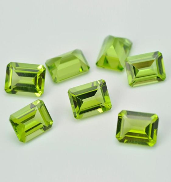 

authentic natural peridot octagon facet cut 3x55x7 semiprecious loose gemstone for jewelry setting 20pcslot6159410, Black