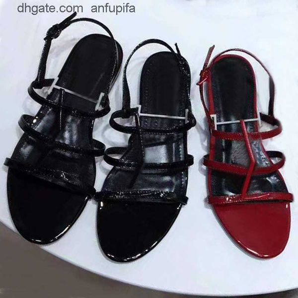 

summer beach sandal designer shoes roman lady sandals fashion leather ladies flat shoe loafers metal button banquet women shoes large size 3, Black