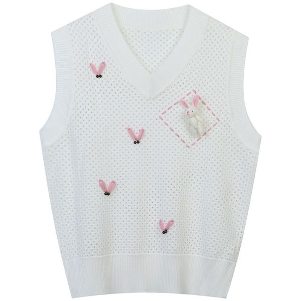 

522 l 2023 summer sweaters women's cardigan sweater white striped v neck sleeveless brand same style women's mingmo, White;black