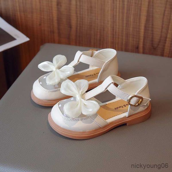 

sandals children's sandals summer new fashion mesh breathable bow leather shoes simple soft sole princess girls sandals r230529, Black;red