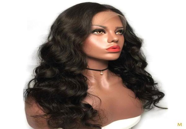 

body wave 134 lace front human hair wigs for women baby hair plucked 130 brazilian remy bleached middle ratio98502318892015, Black