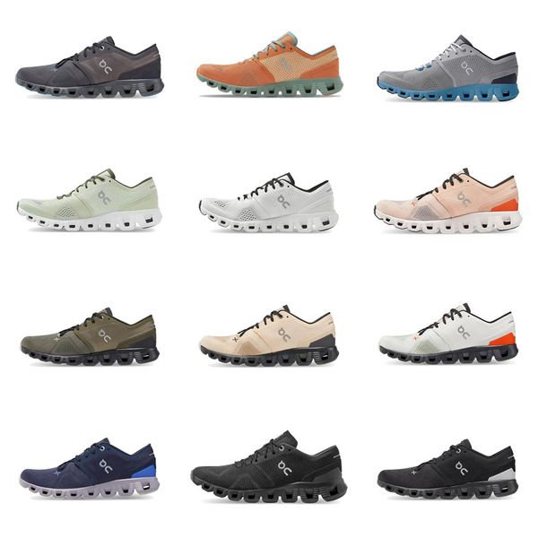 

outdoor running shoes on cloud x mens womens designer swiss engineering black white rust red breathable sports trainers lace-up jogging trai
