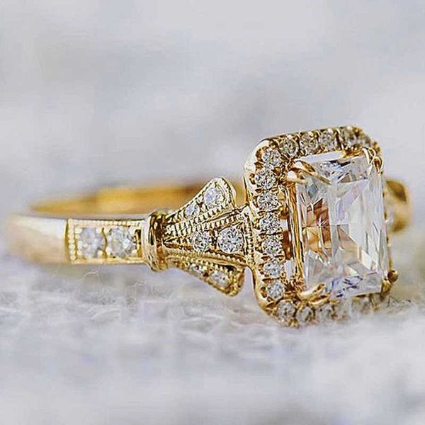 

band rings huitan luxury tiny shiny cz stone engagement rings romantic golden color valentine's day gift for girlfriend solitaire midi, Silver