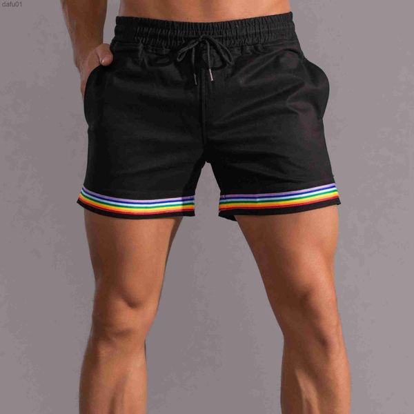 

men's shorts gay shorts rainbow color l230520, White;black