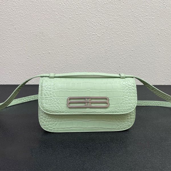 

luxury hourglass shoulder bag genuine leather crocodile embossed cowhide small crossbody bag half moon hobos handbag 10a handbag
