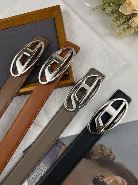 

belts fashion diesel belt buckle cowhide men women solid waistband designer belt diesels belts, Black;brown