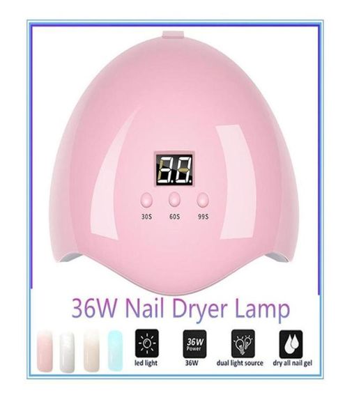 

36w usb led uv nail gel curing lamp light manicure polish dryer nail potherapy machine pink art tool4398639