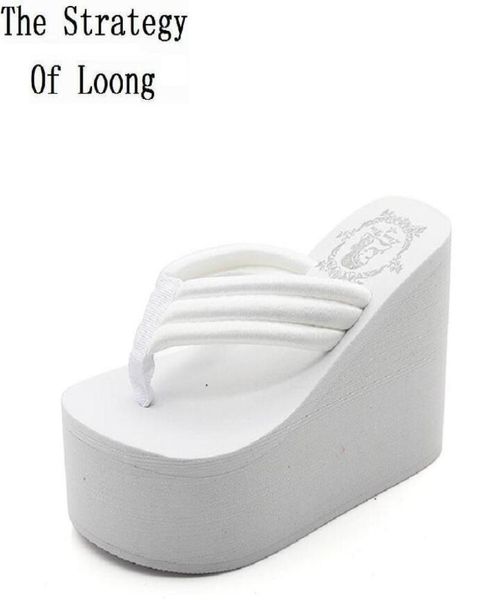 

slippers women fashion summer chunky sole wedges heels flip flops casual shoes new arrival waterproof taiwan slippers lady sa5770355, Black