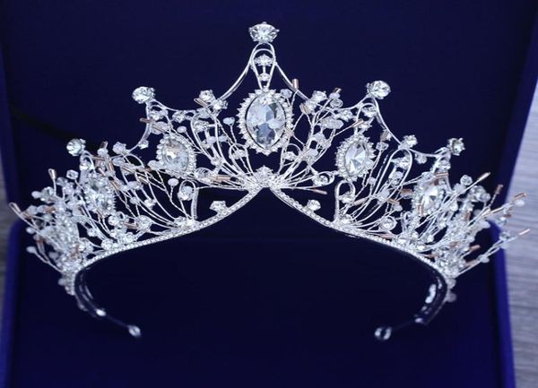 

princess wedding crowns crystal bridal tiaras hair jewelry with crystal rhinestone gorgeous women bridal jewelry headpieces headba6086057, Silver