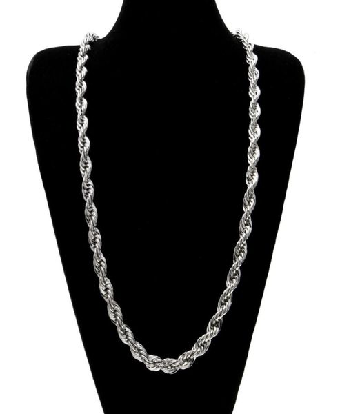 

10mm thick 76cm long solid rope ed chain 24k gold silver plated hip hop ed heavy necklace 160gram for mens1342041