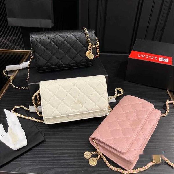 

designer women crossbody bags caviar diamond lattice gold hardware with coins shape fashion shoulder mini black