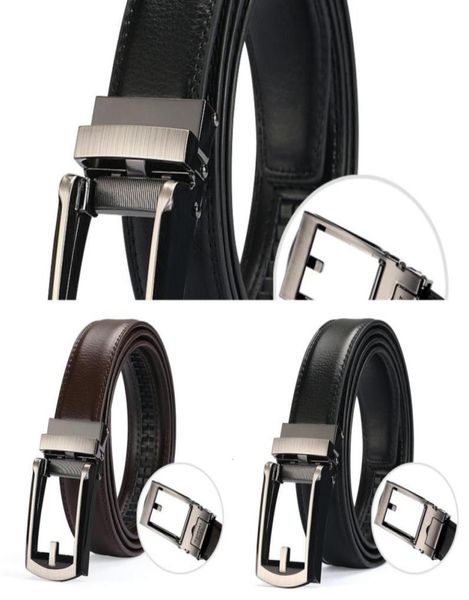 

double layer leather fake needle automatic buckle comfort click men039s belt gpyy90170539571281, Black;brown