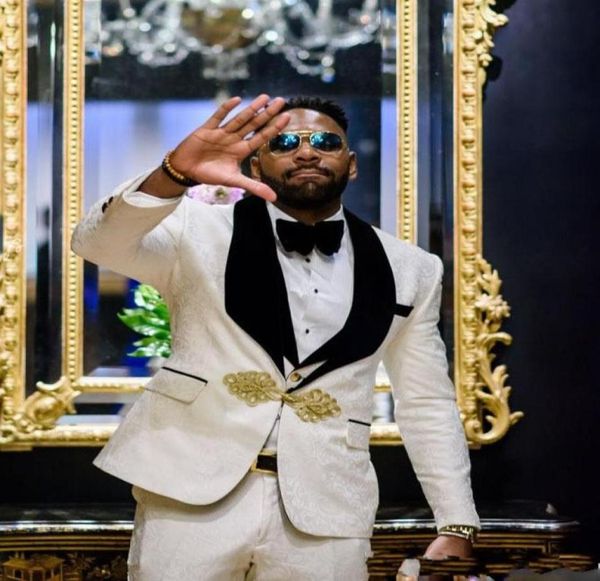 

brand new champagne men wedding tuxedos black shawl lapel one button groom tuxedos fashion men 3 piece suit jacketpantstievest7331244, Black;gray