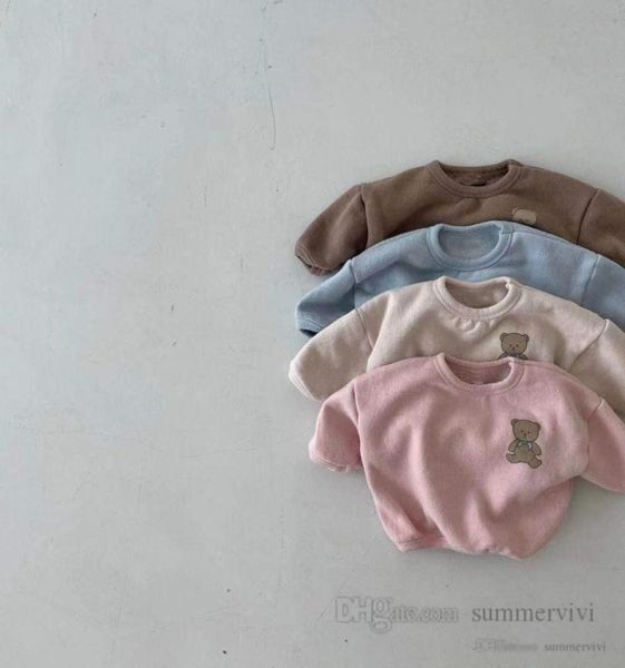

ins toddler kids cute bear printed sweatshirt baby girls boys long sleeve pullover 2022 spring children casual jumper q3718981950501, Black