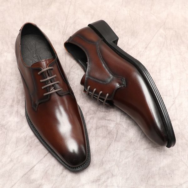 

oxford luxury man shoe genuine cow leather dress shoes for men luxury black brown lace up wedding men business formal shoes