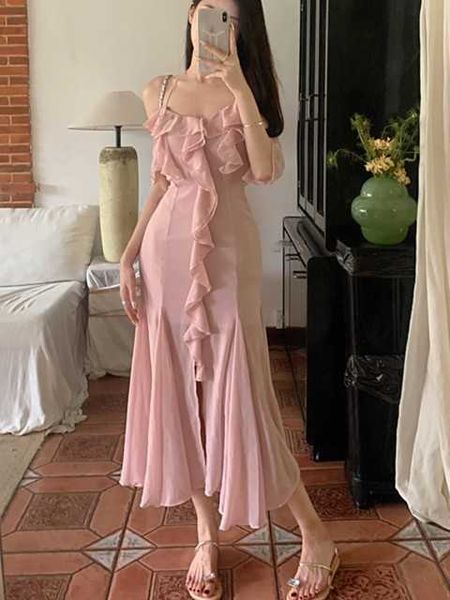 

women sumemr pink chiffon ruffles off shoulder split long dress wedding prom dress robe elegante femme bridesmaid dresses, Black;gray