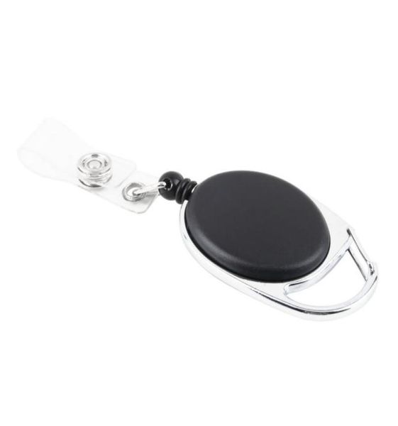 

fashion retractable pull key ring chain reel id lanyard name tag card badge holder reel recoil belt key clip classic keychain7955668, Silver