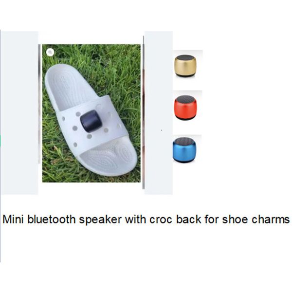 

new 4 colours bluetooths speaker with croc button for croc shoes de charm, White;pink