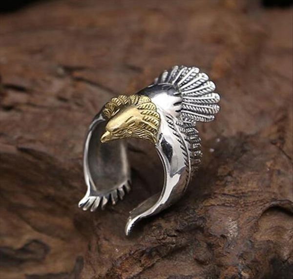 

925 silver jewelry retro spread eagles ring0123456788076060