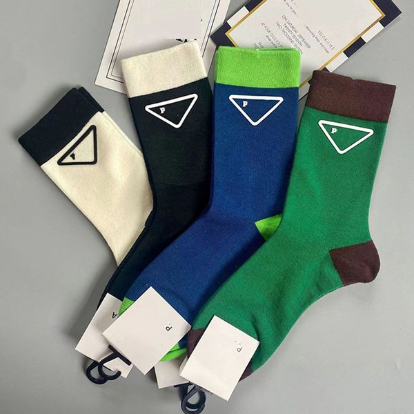 

designer socks p letter mens socks contrast color summer womens socks couple socks fresh color matching length available four pairs 001, Black