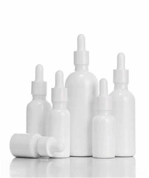 

10ml 15ml 30ml 50ml 100ml glass dropper bottles with pipettes white essential oil bottles gold cap for aromatherapy8118711