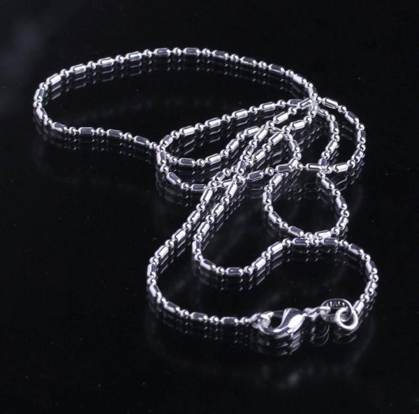 

whole 100pcs lot bamboo chain 925 sterling silver necklace chains lobster clasper 16 18 20 22 24 26 28 30 8 sizes choose8191556