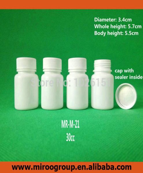 

1002pcs 30ml 30g 30cc wide mouth hdpe white pharmaceutical empty plastic pill bottle plastic medicine containers with cap seal6861941