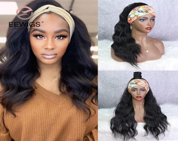 

synthetic wigs long body wave black wig high temperature fiber dailycosplay headband for women eewigs offer64170975579353