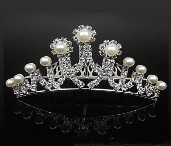 

18007crowns popular beautiful hair accessories comb crystals rhinestone bridal wedding party tiara 453 inch197 inch 3699448, Silver