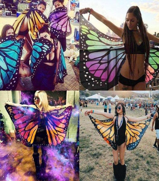 

2018 pareo beach cover dress up butterfly cape bikini cover up swimwear women shawl wrap pashmina scarf costume accessories hallow5244019, Blue;gray