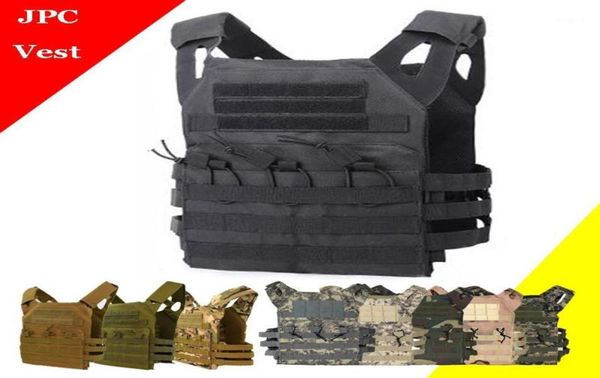 

tactical jpc molle vest outdoor paintball plate carrier vest men camoflage hunting19187698, Camo;black