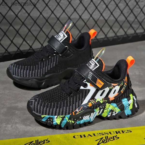 

athletic outdoor kids sport shoes for boys running sneakers casual sneaker breathable children's fashion shoes 2022 spring child light, Black