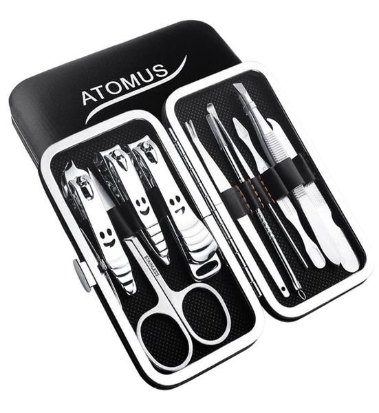 

10 in 1 atomus nail manicure set fashion carbon steel flexible clippers manicure sui fashion beauty tools pedicure knife cut suits1021413