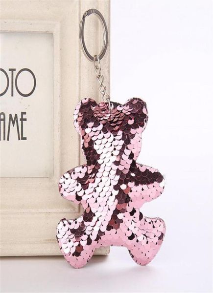 

fashionable sequins cute reflective glossy key chain key ring jewelry1932563, Silver