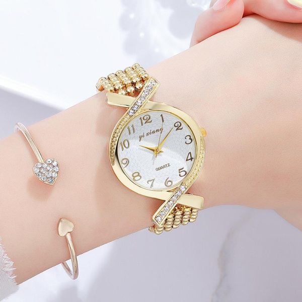 

womens watch rose gold bracelet watch quartz -battery fashion, Slivery;brown
