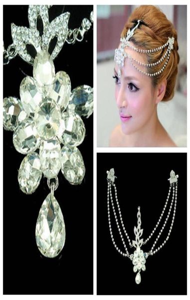 

beading crystal beaded frontlet forehead ornament rhinestone for bride039s wedding party floral beaded head wear pieces hair de2974652609, Silver
