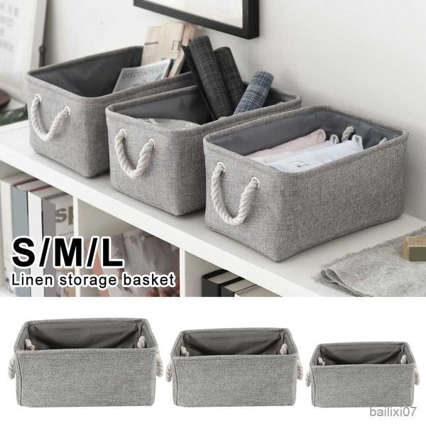 

basket linen storage basket foldable sundries storage baskets cosmetics container cotton linen storage box deskorganizer