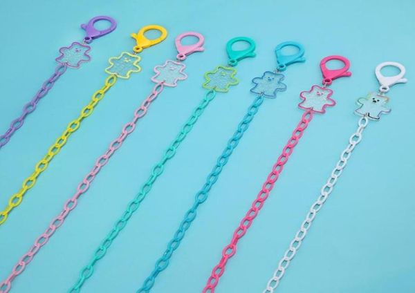 

chains fashion children039s glasses chain acrylic antilost mask lanyard holder cartoon bear charm sunglasses strap jewelry gif7284637, Silver