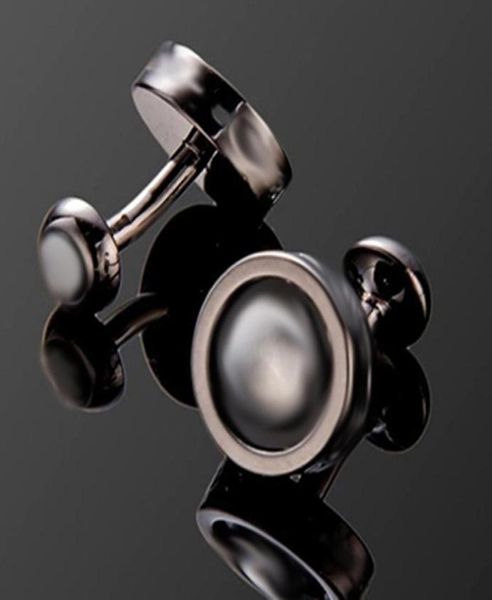 

with box luxury cuff links classic classic french shirt cufflinks whole 4 colors black white background3311689, Silver