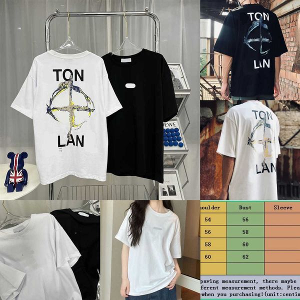 

brand designer mens t shirts 23ss men women summer stone black white islands compass pattern print tshirt leisure clothes clothing short sl, White;black