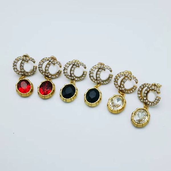 

luxury brand women extravagant earrings 3 colors engagement earring for lady gifts wholesale, Golden;silver