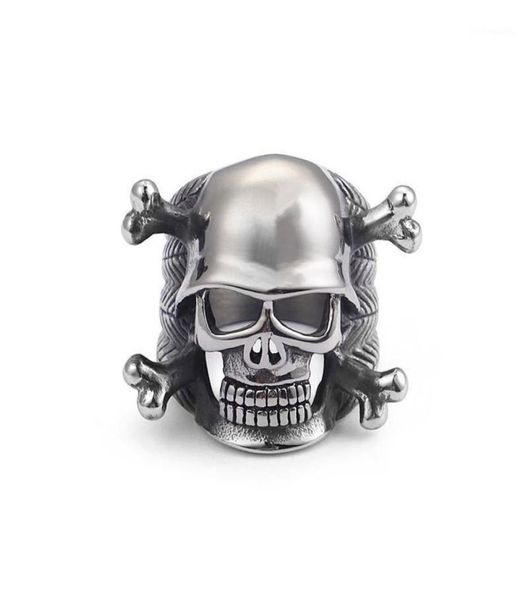 

skull rings 316l stainless steel ring for punk rock warrior mens biker jewelry18236478, Golden;silver