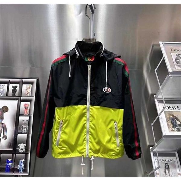 

mens jacket windbreaker thin coats with letters inverted triangle men women waterproof coat outerwear men's clothing 5j94, Black;brown