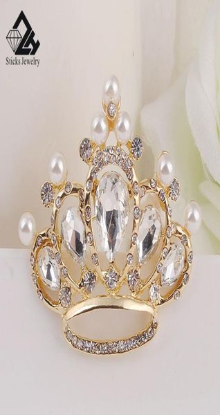 

ladies crown brooch crystal glass engagement wedding brooch082666774196193, Gray