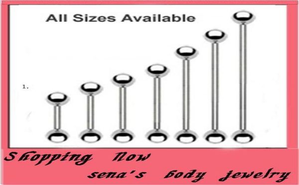 

tongue ring 70pcslot mix 7 size stainless steel ball heix earring piercing body tongue ring5026183, Silver